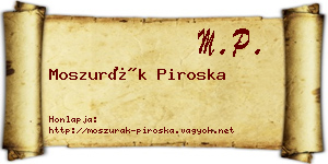 Moszurák Piroska névjegykártya